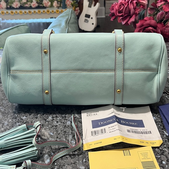 Dooney & Bourke Florentine Large Satchel Leather Pale Blue - Picture 7 of 13